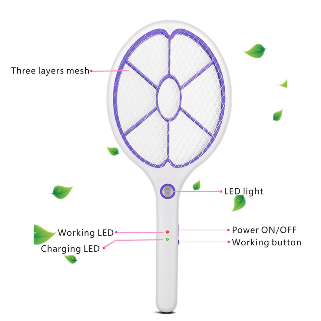 USB Rechargeable Fly Swatter with Lithium Battery