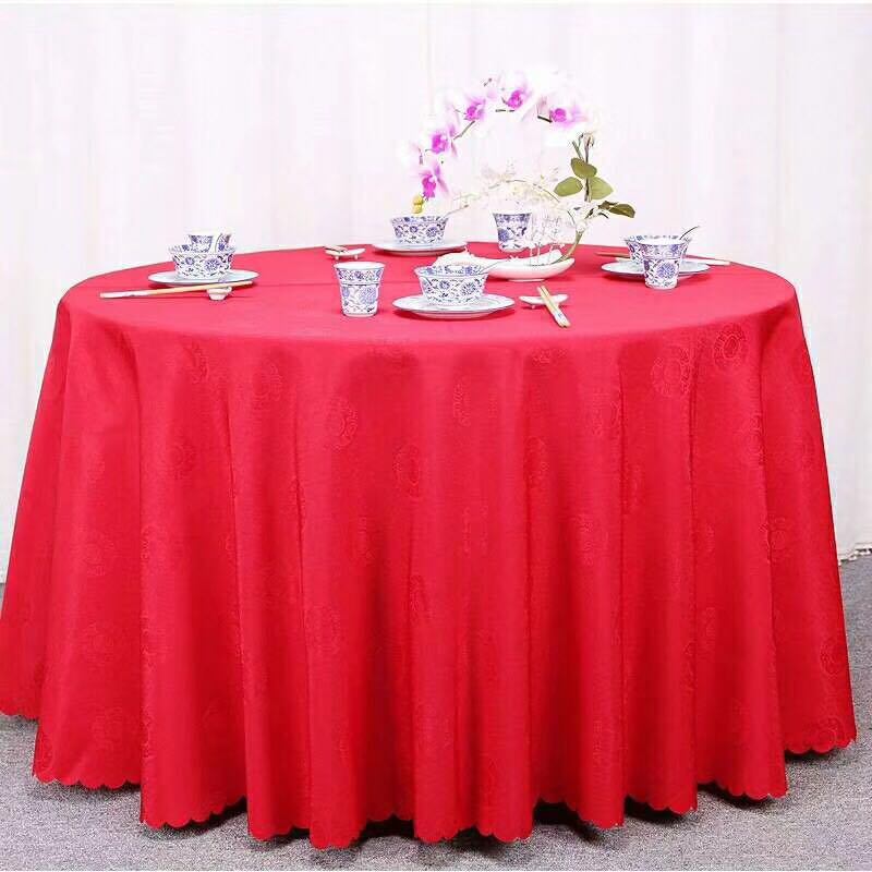 Wholesale Cheap Restaurant Dining Colorful Fabric Round Banquet Wedding Table Cloth Cover with Patterns