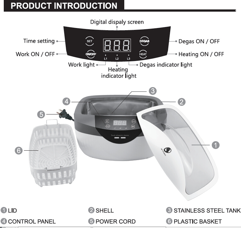 Fast Cleaning Quick Delivery Degas Tattoo Tool Ultrasonic Cleaning Machine