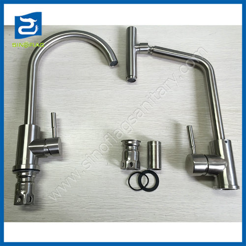 Rotatable 304 Stainless Steel Lead-Free Kitchen Faucet Mixer