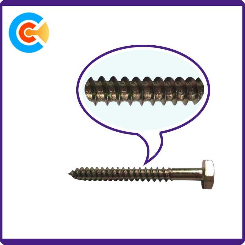 Stainless Steel Hexagon Head Cross Screw Outside Hexagonal Wood Screws