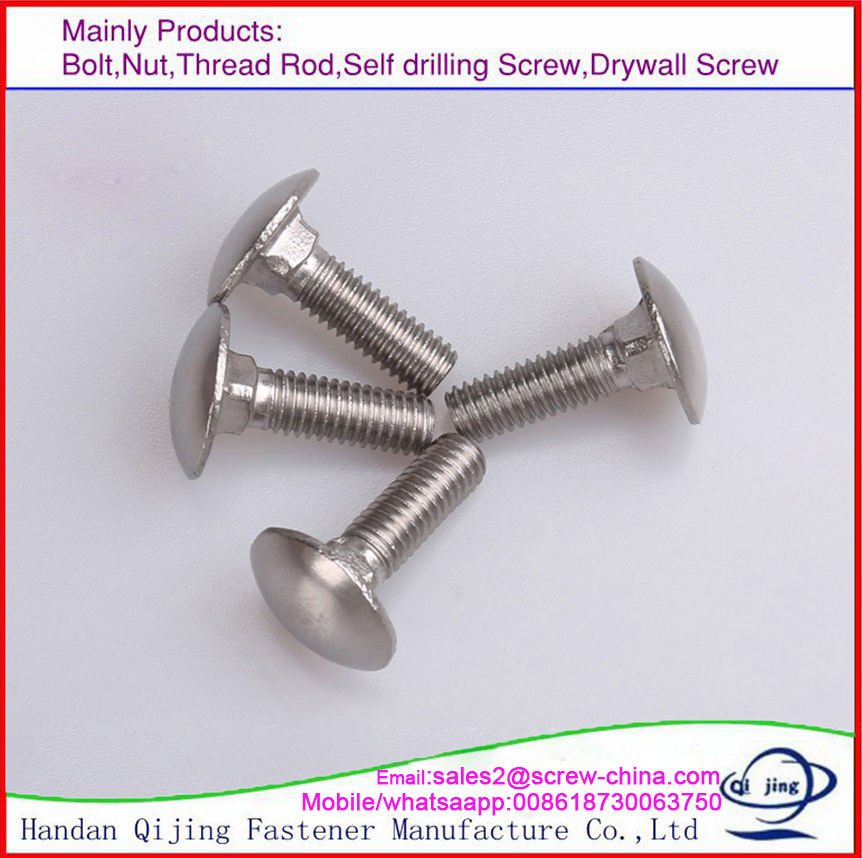 304 DIN693 Galvanised Full/ Half Threaded Carriage Bolts