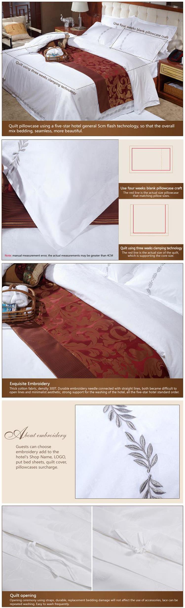 Embroidery Logo Bed Sheets Sethotel Bamboo Bedding Hotel Bathroom