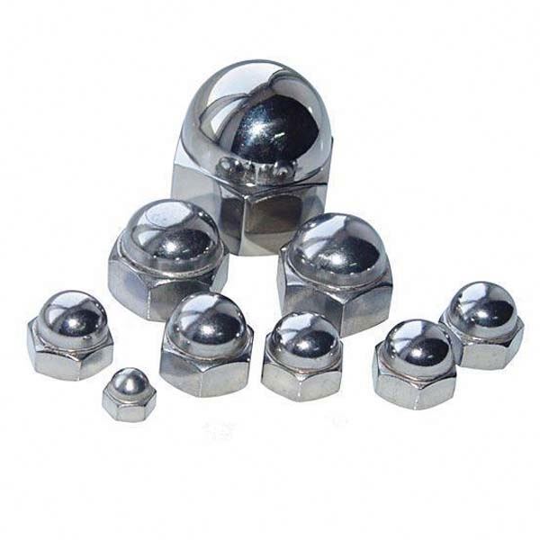 Newest 304 Stainless Steel End Cap Nut Tube Decoration Caps for Construction
