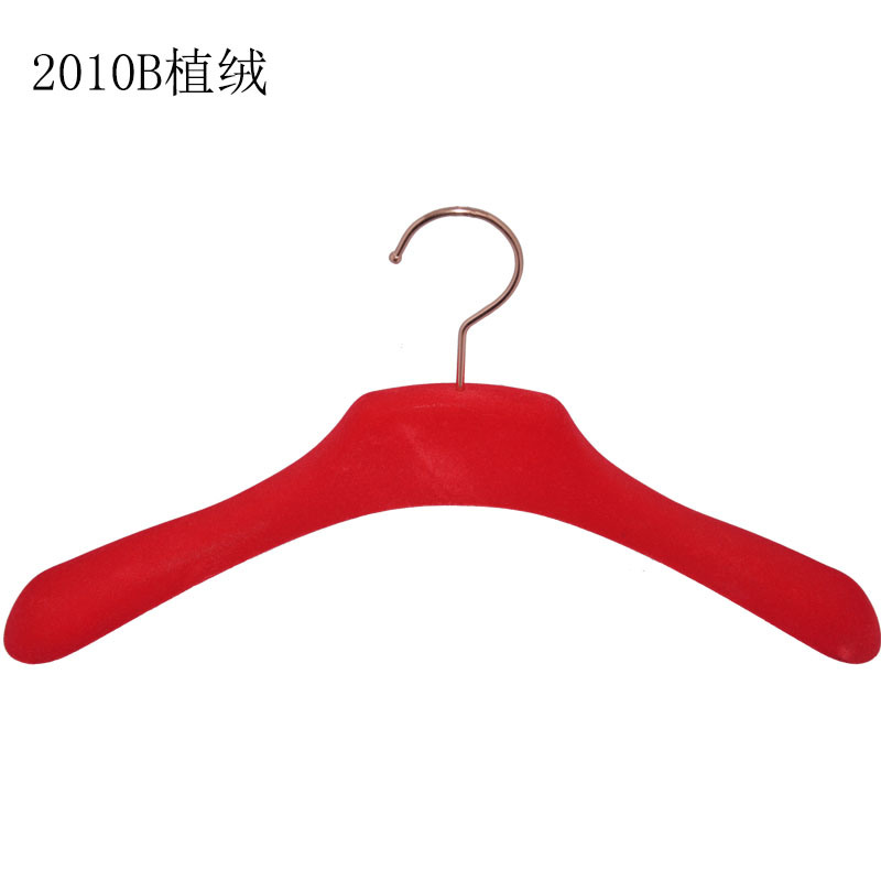 Red Velvet Hangers for Brand Shops Colorful Custom Logo Printed Flocked Hanger