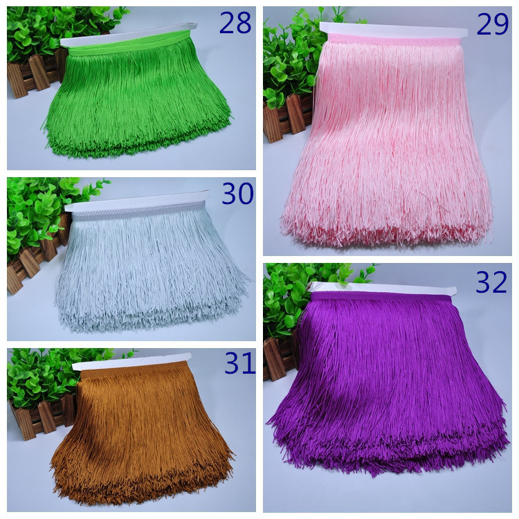 High Quality 30cm Polyester Fluorescence Color Chainette Fringe for Dance Dress