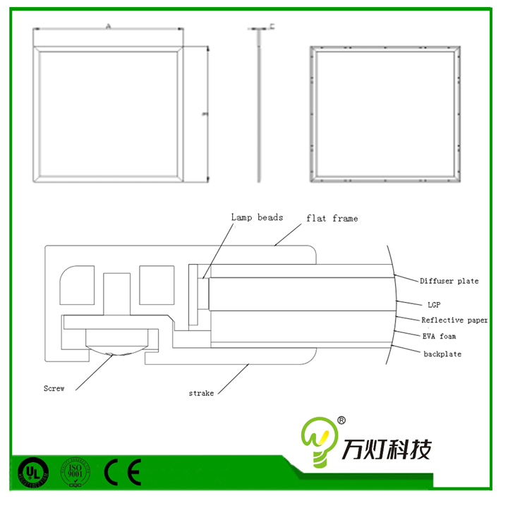 Slim Round/Square Ceiling LED Down 300*600*600*1200 Embedded Panel Grille Engineering Light