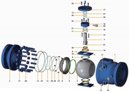 Gear Box Manual Operated Cast Steel A216 Wcb Reduced Bore Flange Trunnion Mounted Ball Valve