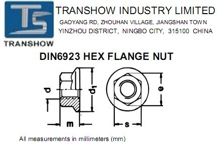 DIN6923 Carbon Steel Hex Flange Nut