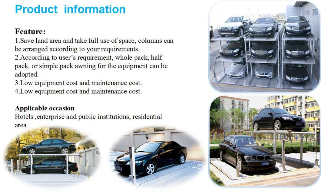 3 Levels Parking Equipment with Pit for Office/Home