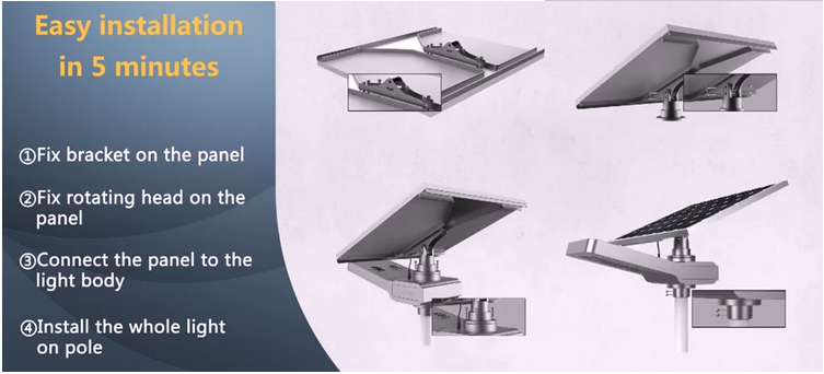 30W LED All in One Street Garden Light with Solar Panel