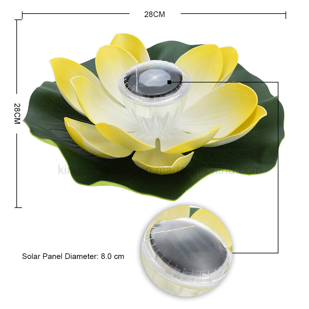 Garden Pool Floating Lotus Solar Light Night Flower Lamp for Pond Fountain Decoration Solar Lamps