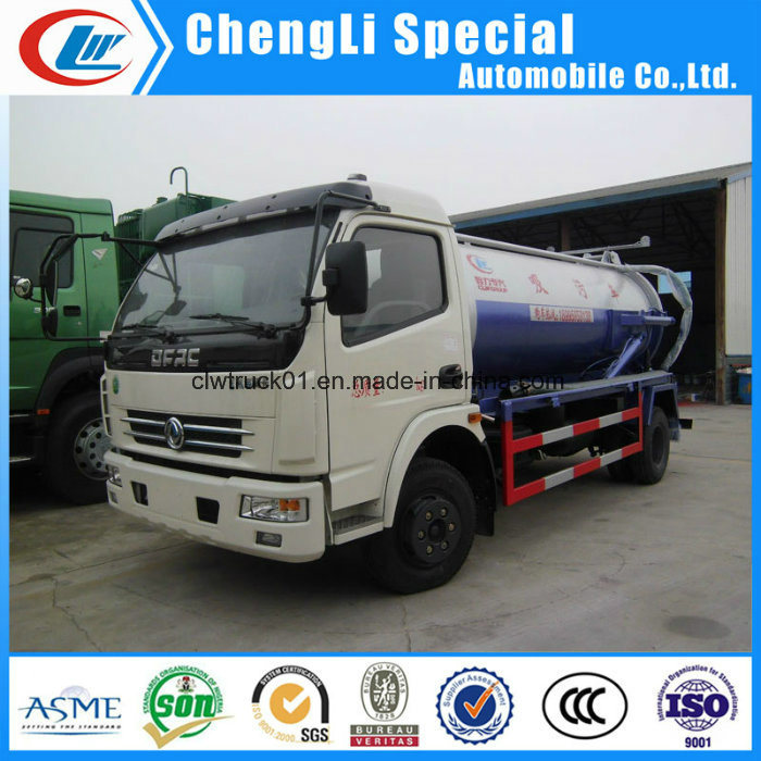 Dongfeng 6 Wheels 5000liters Sewage Suction Truck with High Pressure Vacuum Pump