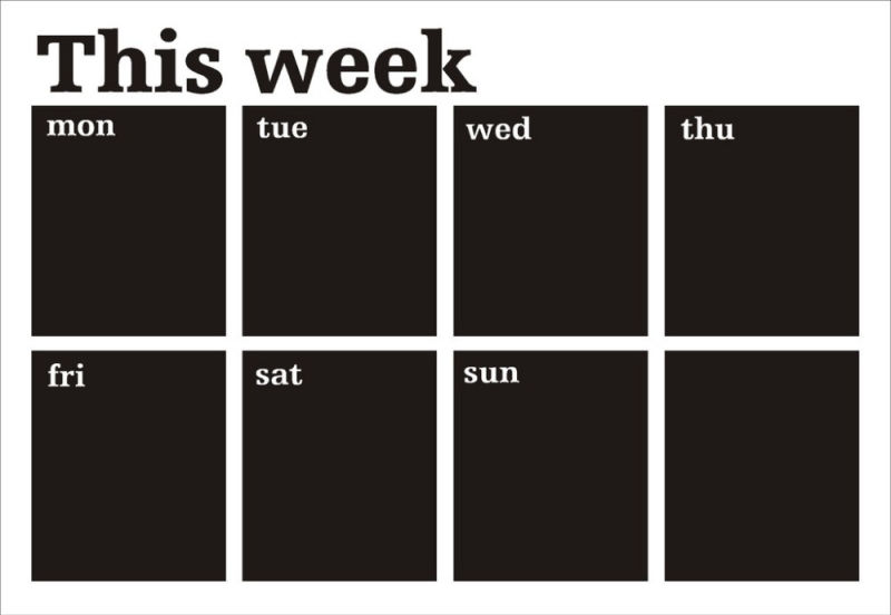 Customized Calendar Decal with PVC Chalk Marker Week Blackboard Chalk Sticker