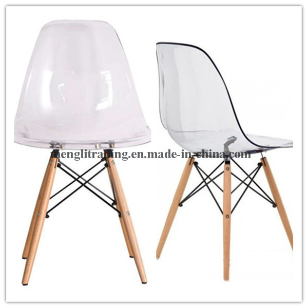 Style Armchair MID Century Modern Natural Wood Dowel Legs Shell Chair Lounge Chair for Dining Room