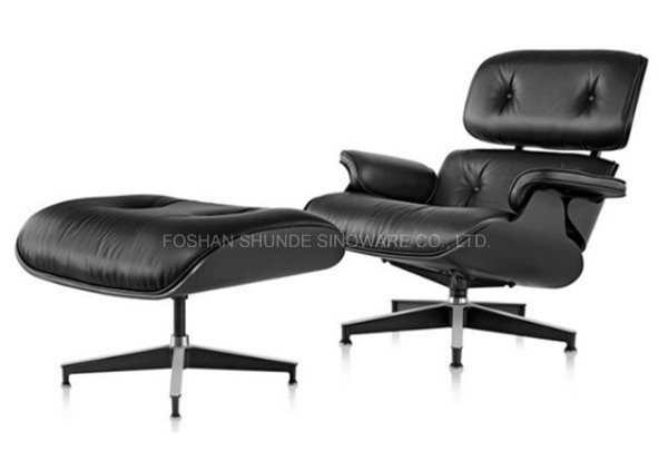 Eames Lounge Half Leather Leisure Chair with Ottoman