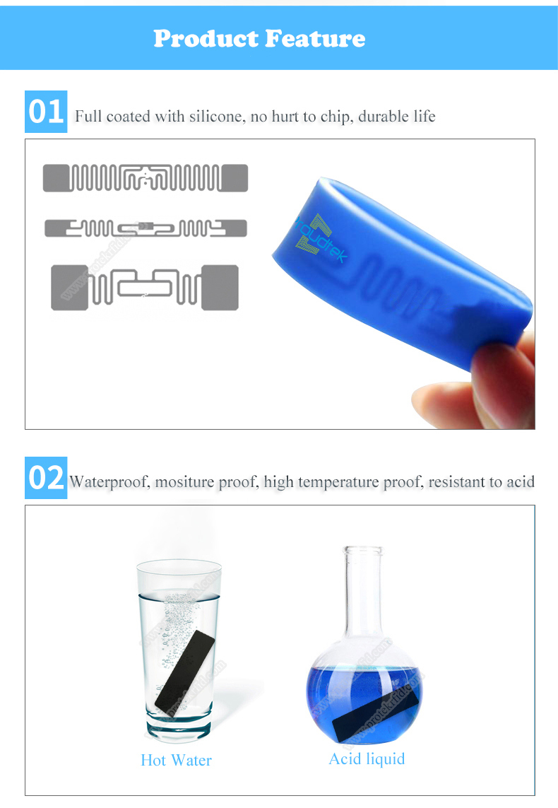 860-960MHz ISO18000 Alien Higgs-3 UHF Silicone Laundry Tag for Clothing