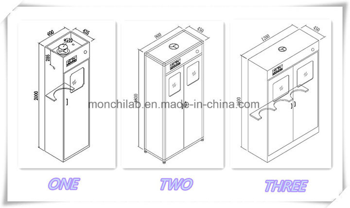 Exhaust Type Lab Medical Gas Cylinder Storage Cabinet