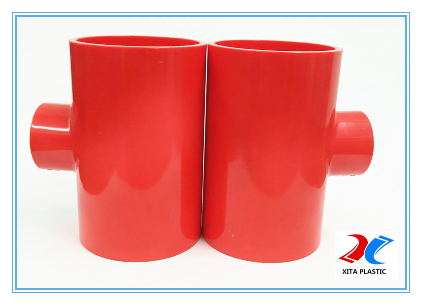 PVC Pipe Fitting Reducing Tee with OEM Red Color