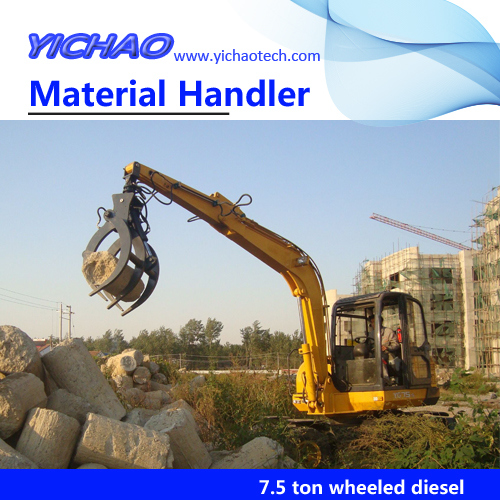 Dual-Power Hydraulic Wheeled Folded Boom Grabbing Hybrid Crane