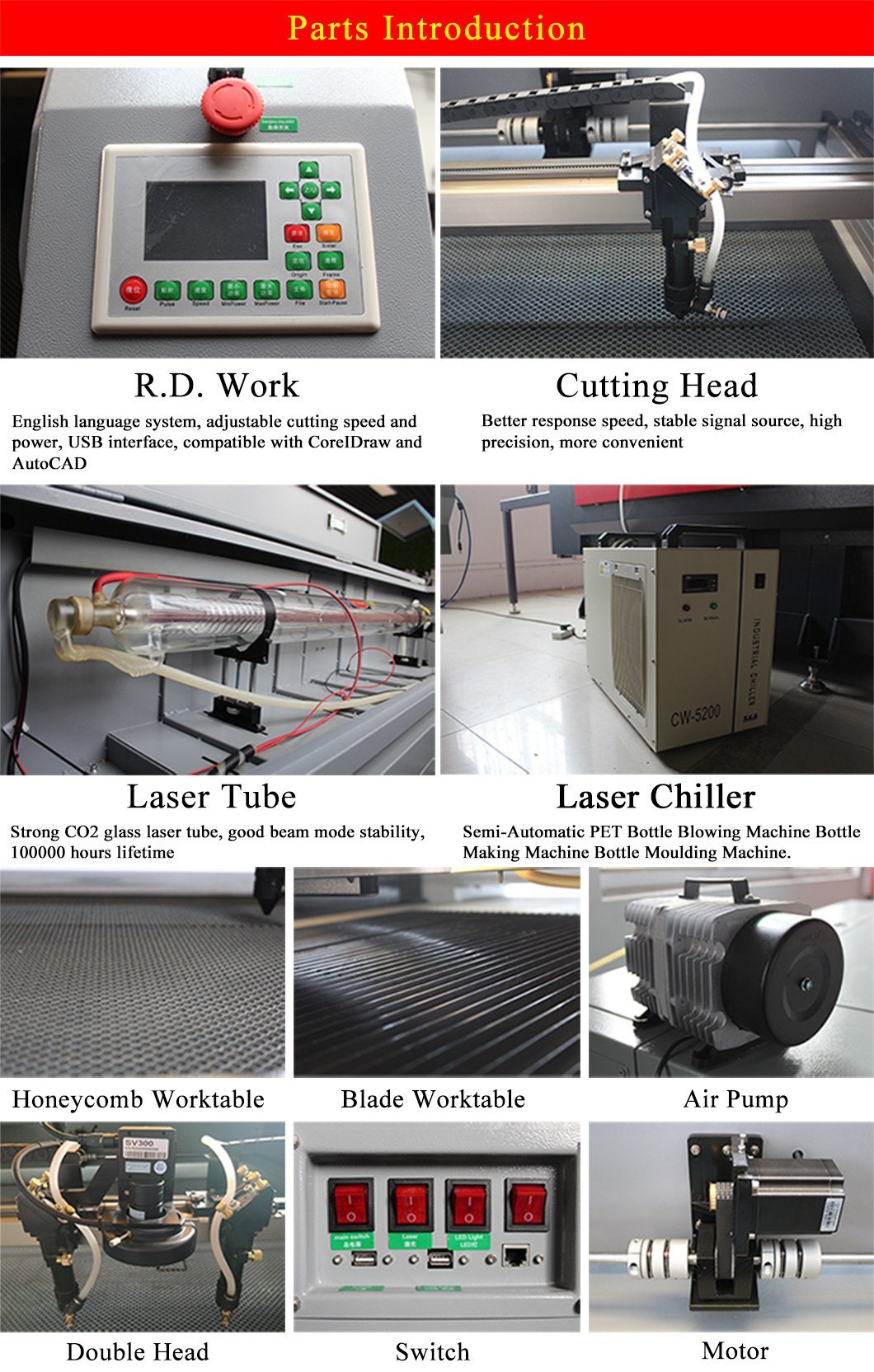 60W, 80W, 100W, 130W, 150W Jeans Fabric Industrial CO2 Laser Engraving Cutting Machine