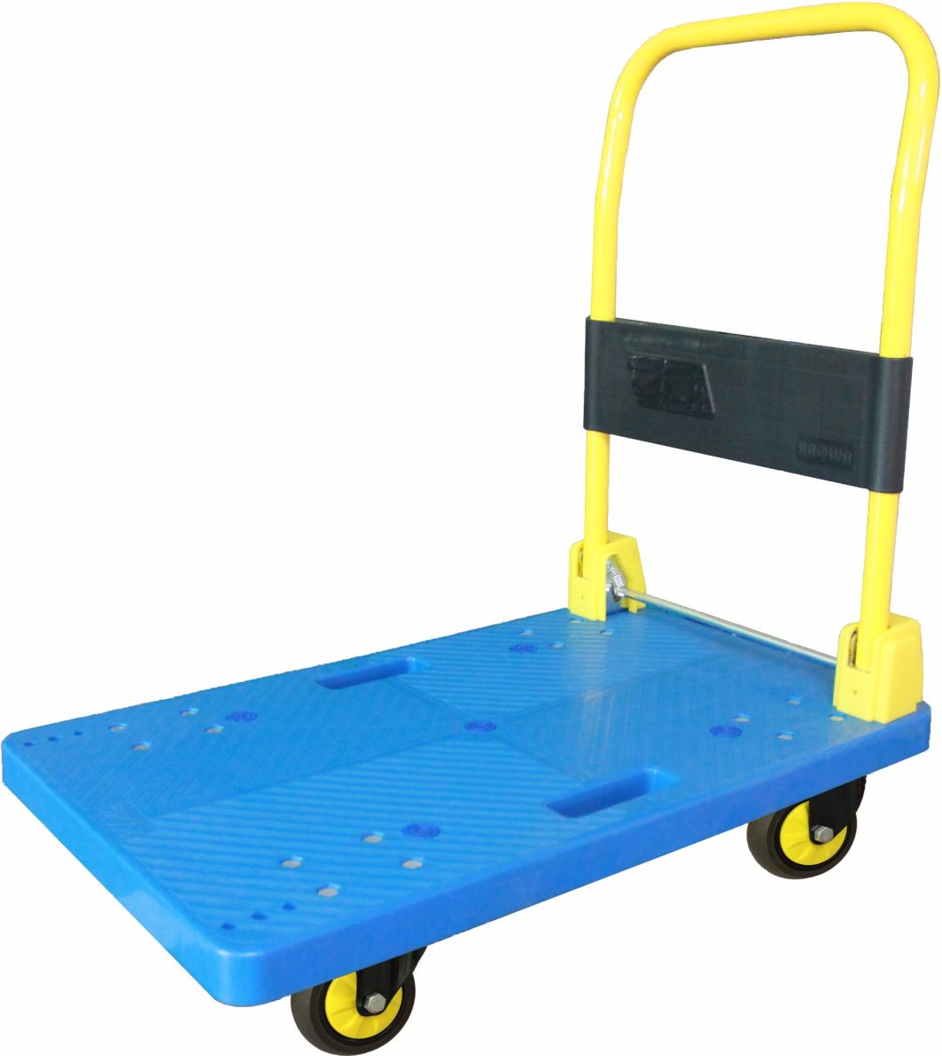 200kgs Yellow Platform Folding Trolley with Noiseless Wheels