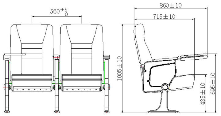 Public Office Furniture Stadium Auditorium Chair