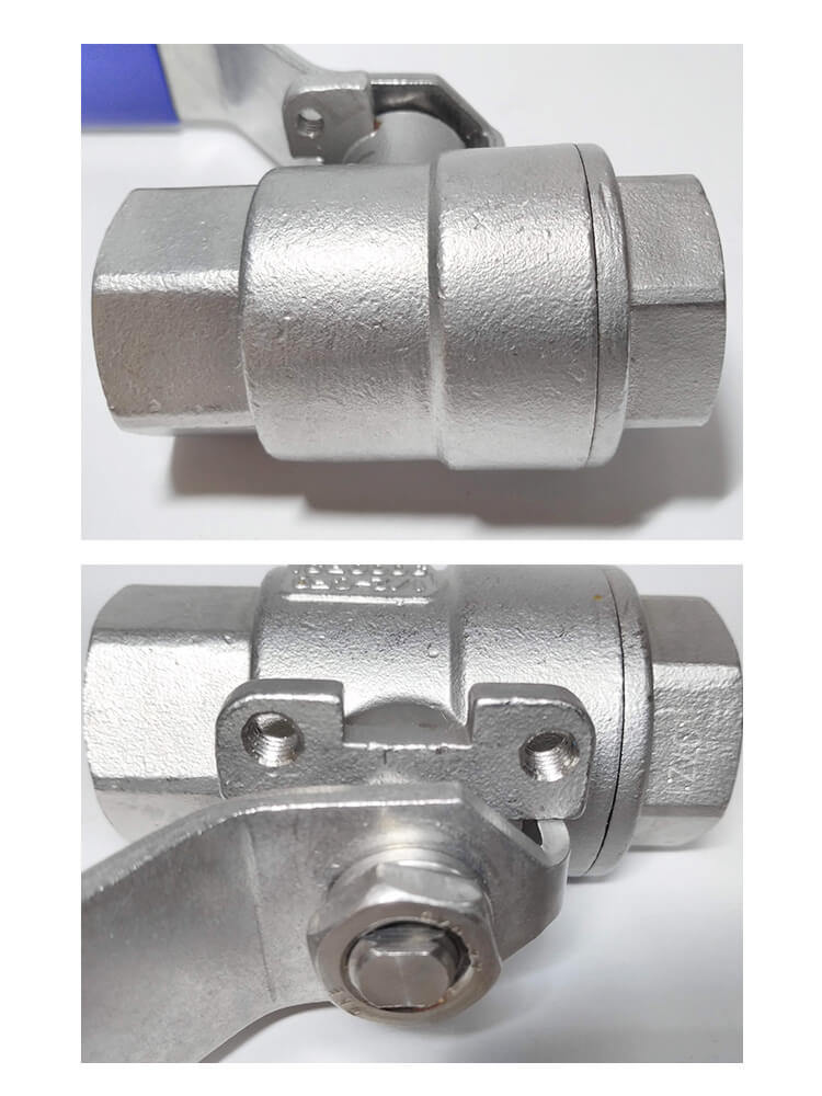 Densen Customized Stainless Steel 316 Investment Casting 2 PCS Ball Valve