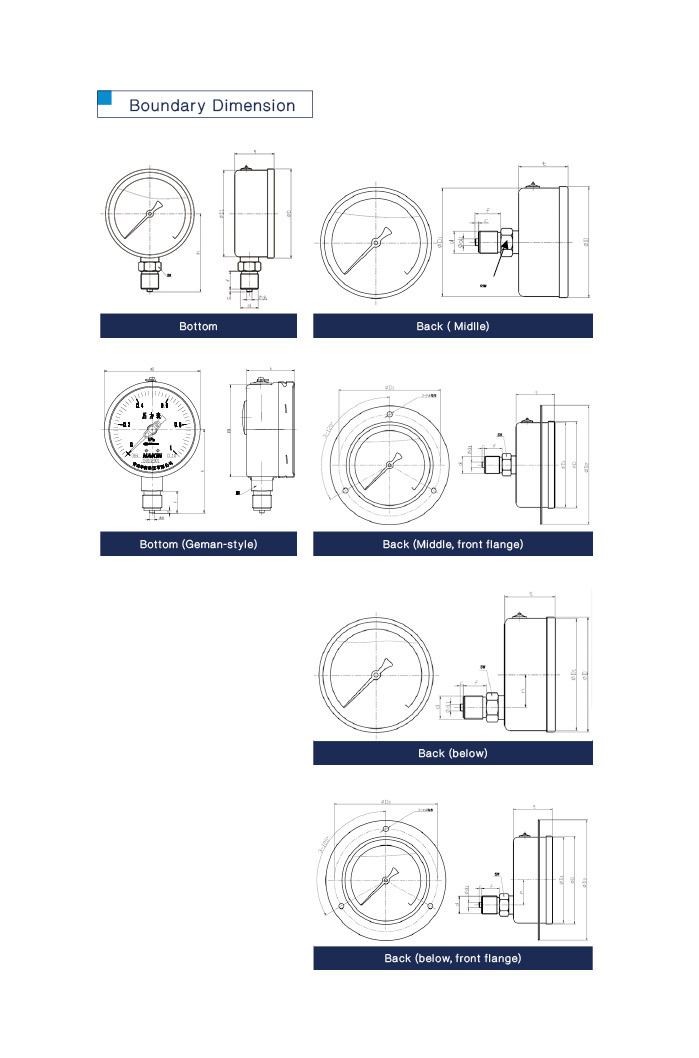 Vibration Proof Stainless Steel Pressure Gauge with Fatory Price