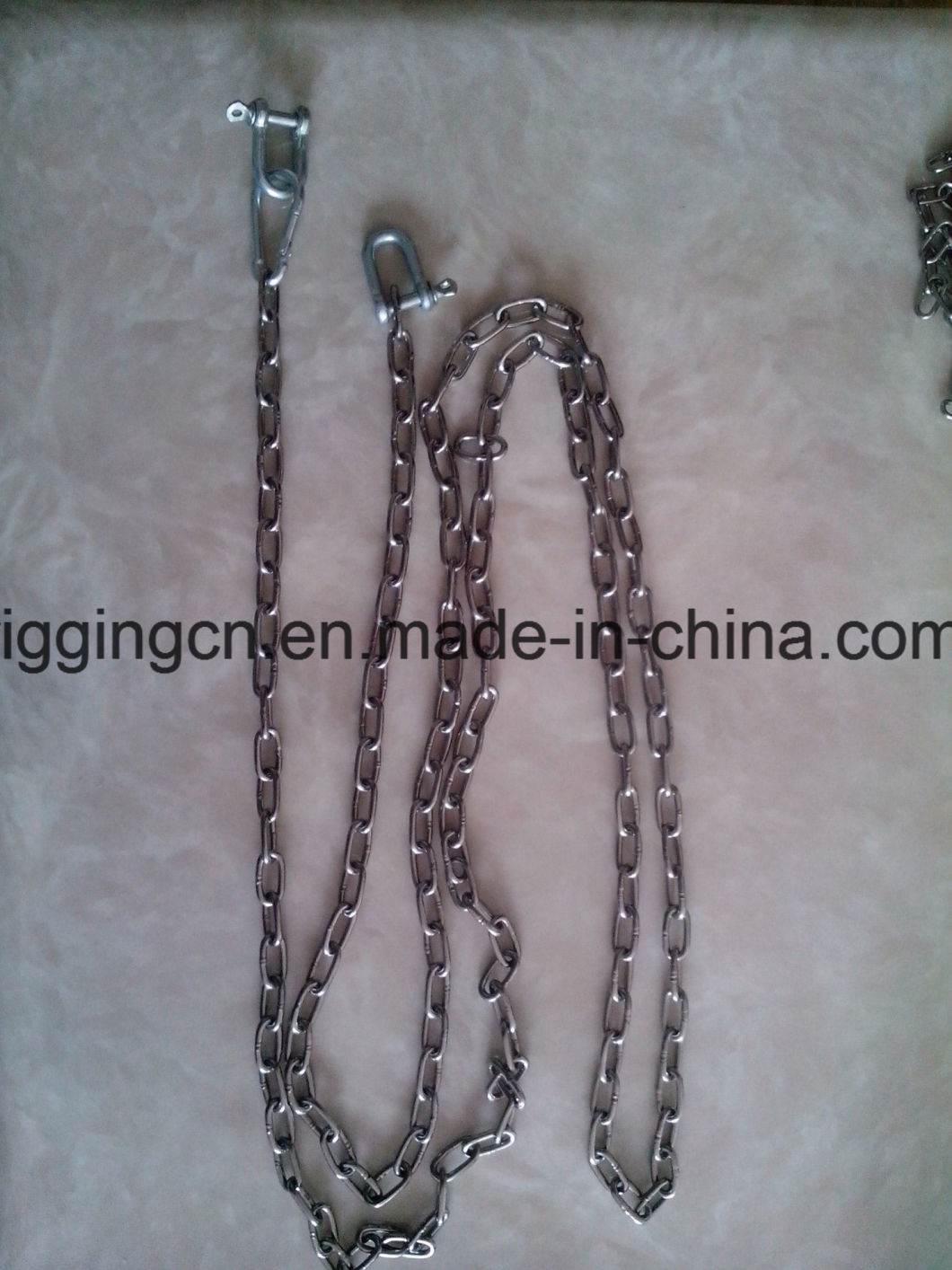 Stainless Steel Link Chain with Plate Eye and Snap Hook