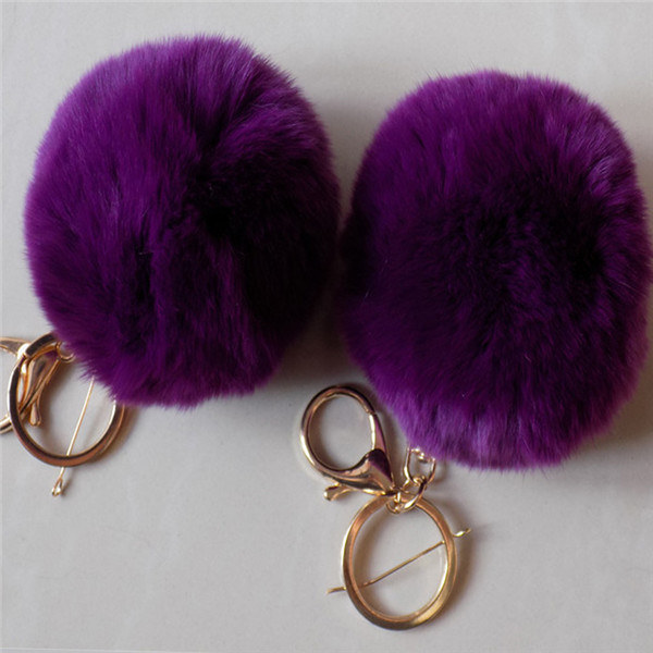 Rabbit Fur Ball Keychain Rabbit Tail Keychain Rabbit Fur Keychain Poms