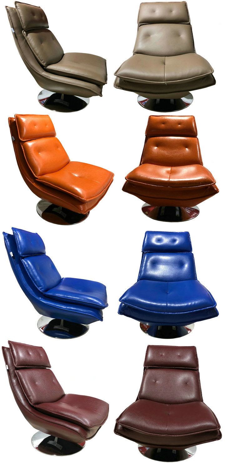 Modern Leather Club Swivel Chair (612#)