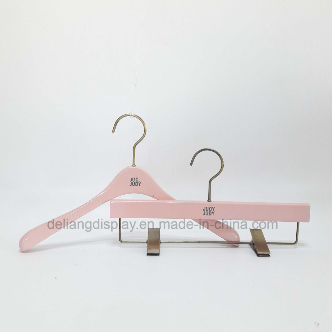 Wooden Hanger Suit Pink /Pants/Coat Hanger for Female