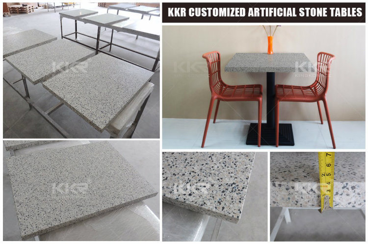 White Artificial Marble Stone Restaurant Table