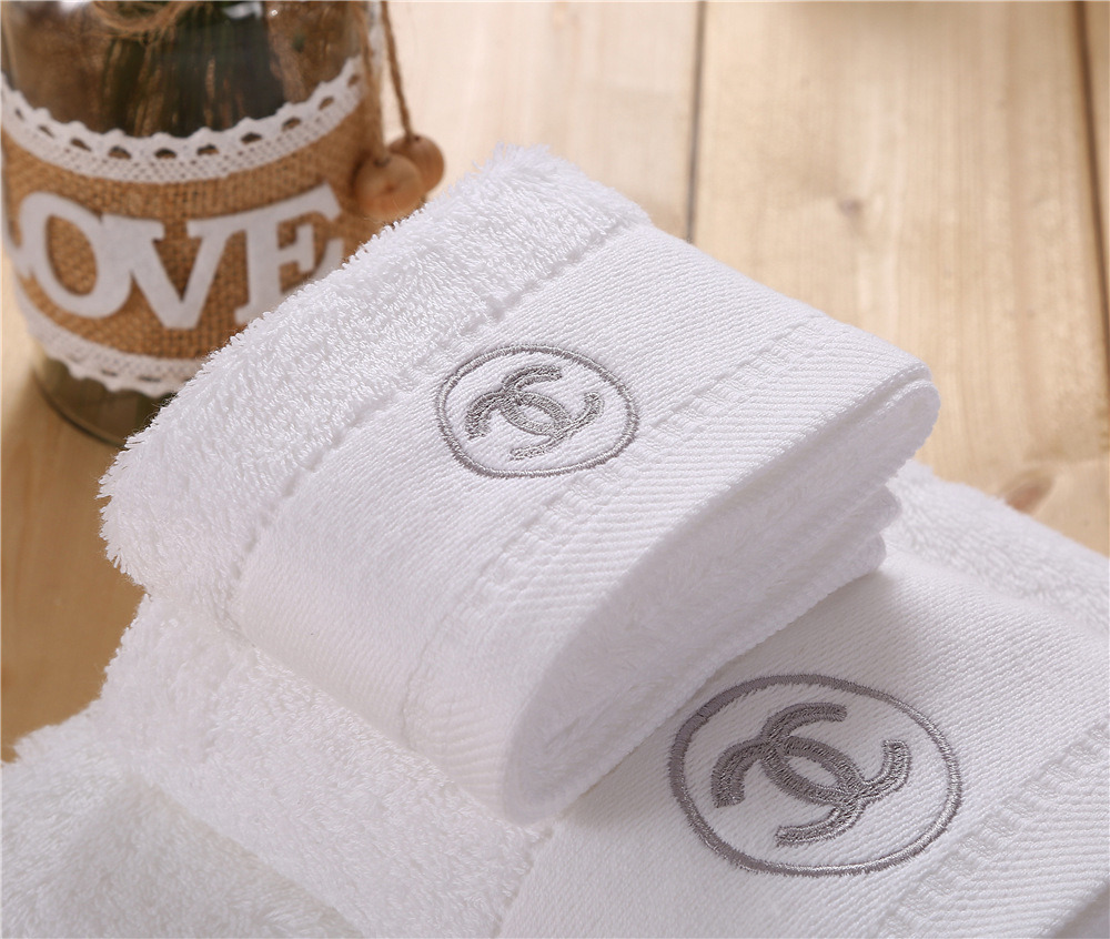 100% Cotton with Embroidery Logo Hotel Bath Towel Dobby Border Face Towel