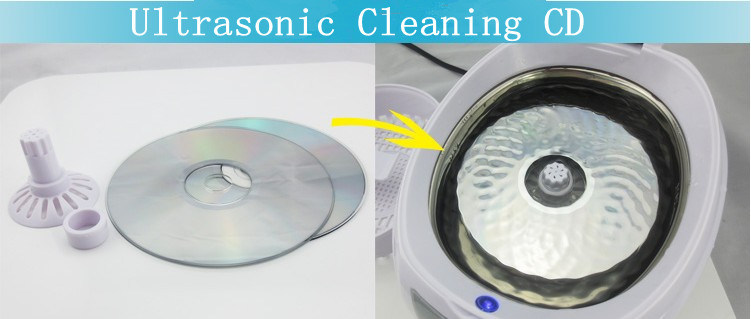 Ultrasonic CD DVD Cleaner 750ml with Plastic Basket and Frame