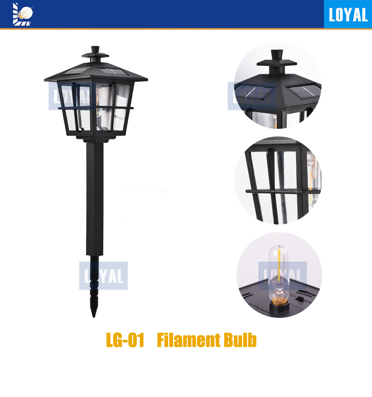 Ningbo Loyal Garden LED 9lm Filament Bulb 2018 New Product Solar Pathway Light