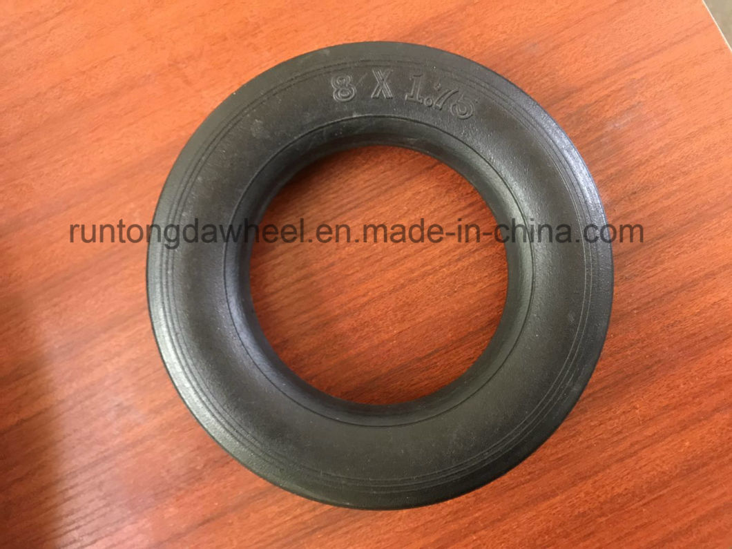 8X1.75 Rubber Solid Wheel with Plastic Hub