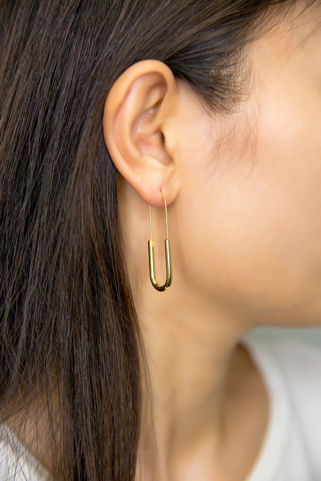 Womens Rose Gold Plated Minimalist Endless Stainless Steel Snap Hoop Earrings