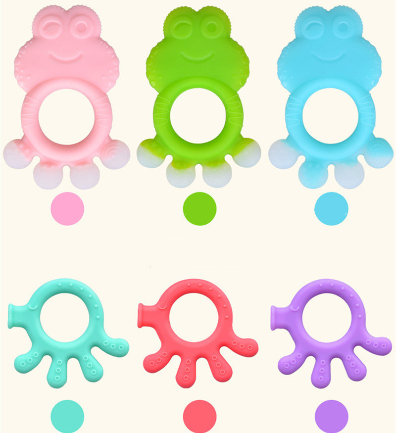 Frog Shape Baby Teething Toys Hottest Silicone Gum Rings Factory