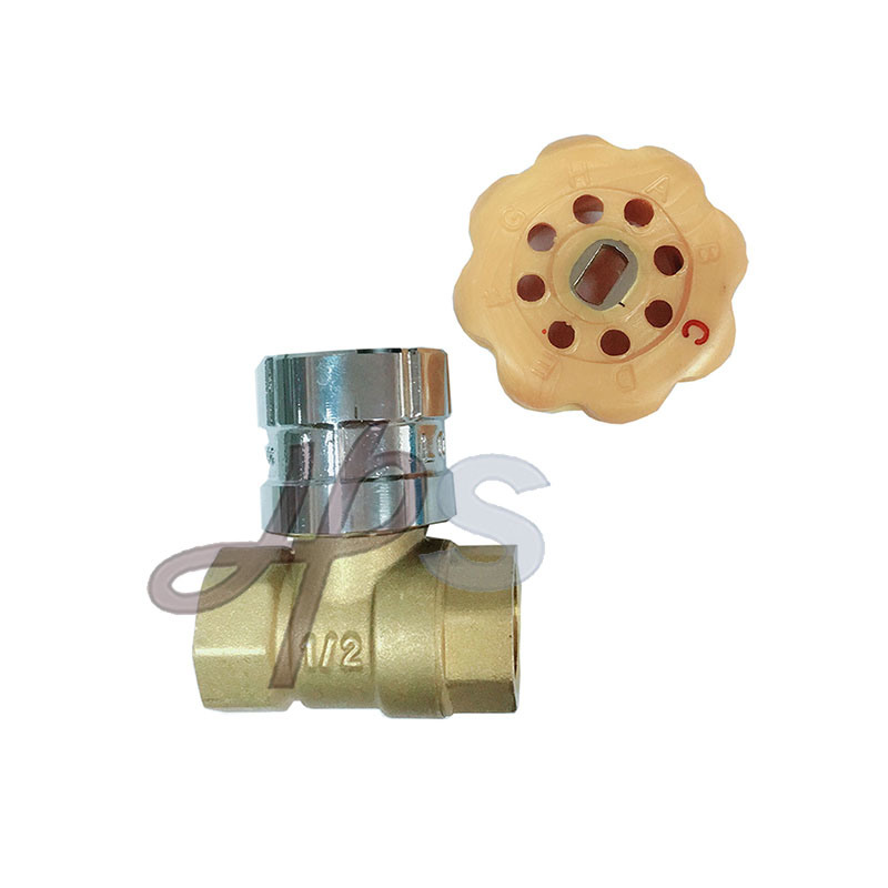 Angle Type Lockable Brass Water Meter Ball Valve with Union