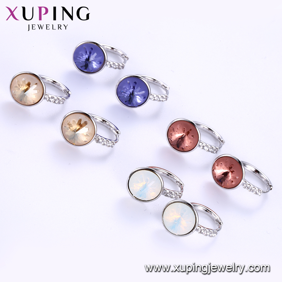 Xuping Big Earring Designs Fashion Indian Gold Crystals From Swarovski Women Studs Earring