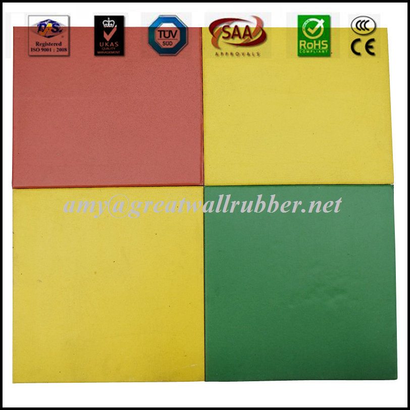 500*500 Outdoor Playground Square Rubber Floor Paver Tile