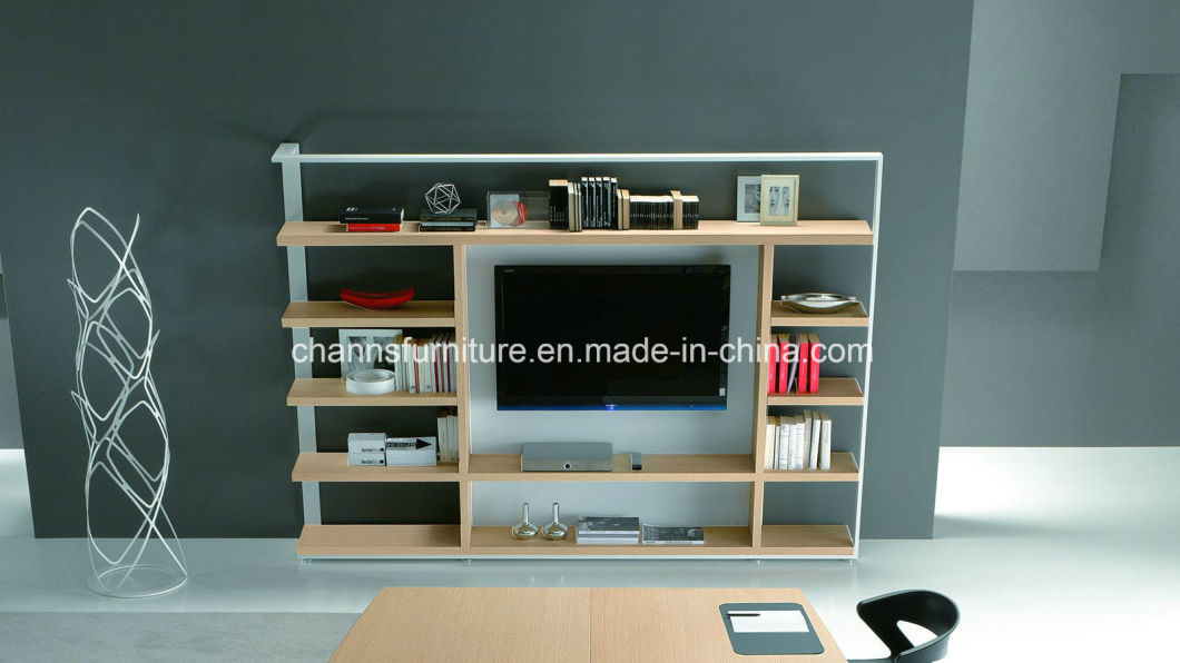 Modern Home Furniture Office Bookshelf Wooden Display TV Rack (CAS-FC1819)