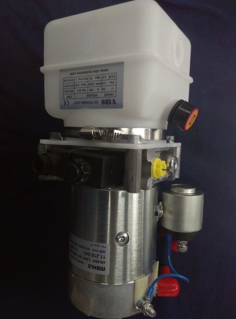 Tail Gate Solienoid Hydraulic Power Pack with Check Valve, Relief Valve, Throttle Valve