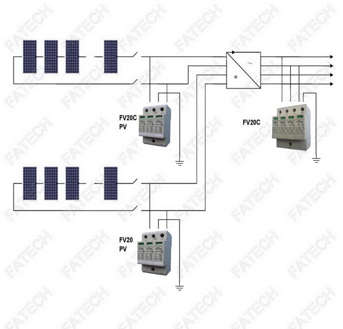 CE approved 1000VDC Photovoltaic Surge Protective Device Surge Protection (Type 2, 40kA)