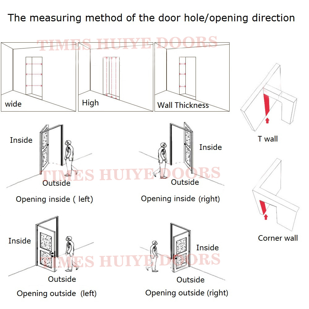 Chinese Style Sandal Wood Grain Aluminium Decorative Casement Door