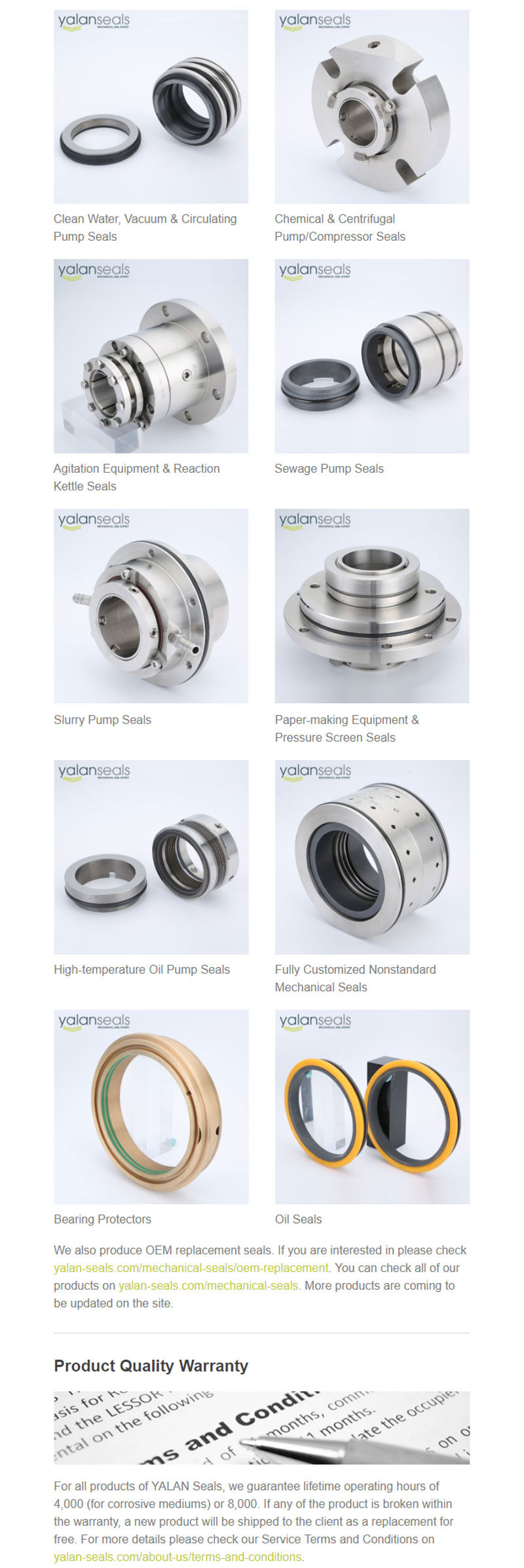 SB2 Mechanical Seal for Paper Pulp Pumps and Flue Gas Desulfurization System