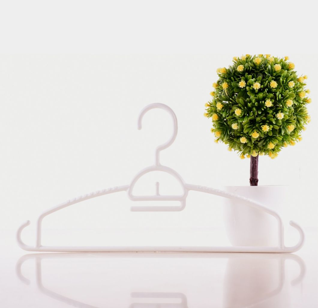 Multifunctional Non-Slip White Plastic Clothes Hangers with Hooks