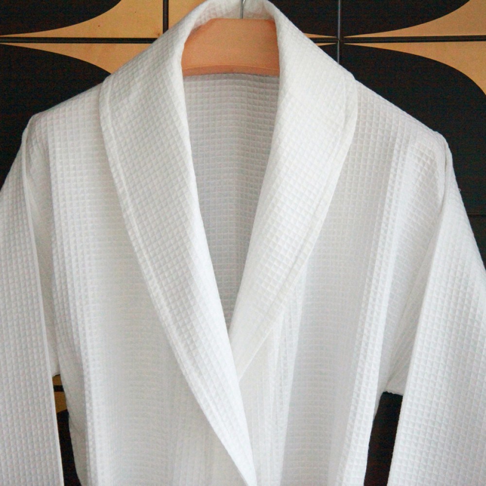 Kimono & Shawl Collar Style Customized Waffle & Terry Bathrobe for Hotel